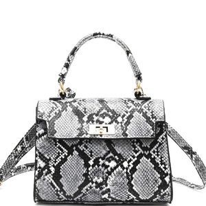 SnakeSkin Print Satchel Bag